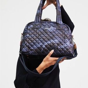 MZ Wallace Blue Quilted “duffle/gym Travel Bag
